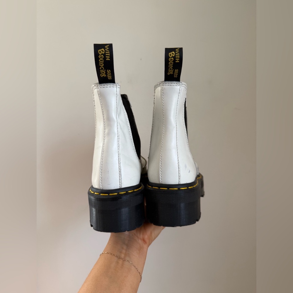 Dr. Martens 2976 Quad White Leather Chelsea Boots 9L - Picture 10 of 13